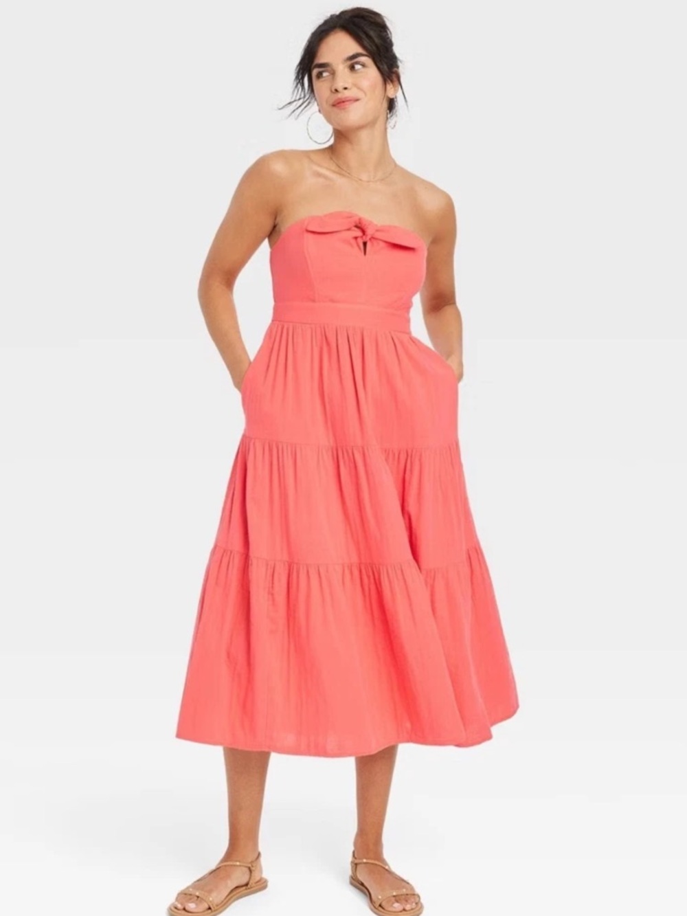 Universal Thread Strapless Tiered Midi Dress
